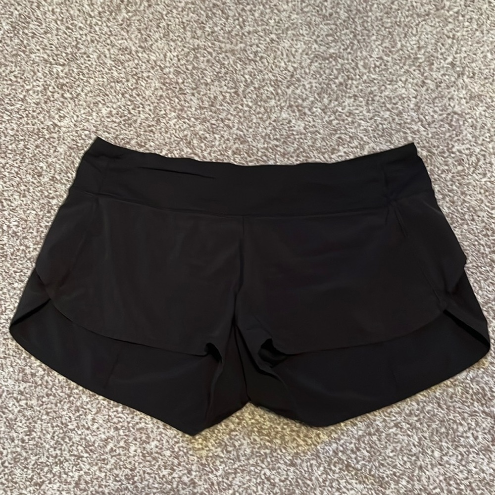 black lululemon speed up shorts